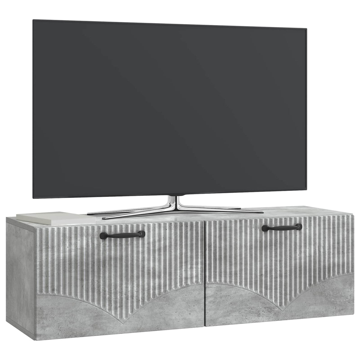 Wandmontierter TV-Schrank Betongrau 98 x 31 x 30 cm