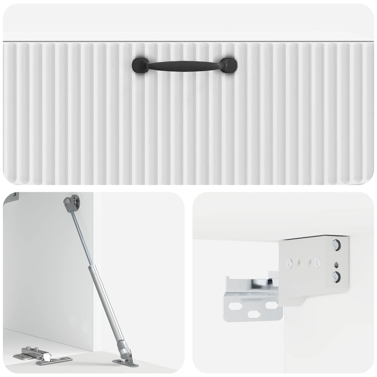 Wandmontierter TV-Schrank Hochglanz Weiß 98 x 31 x 30 cm