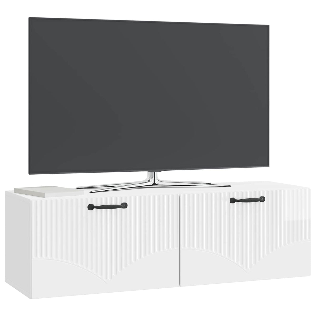Wandmontierter TV-Schrank Hochglanz Weiß 98 x 31 x 30 cm