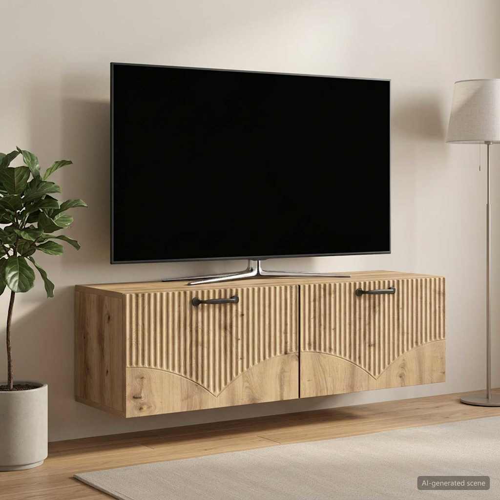 Wandmontierter TV-Schrank 98 x 31 x 30 cm Artisan-Eiche