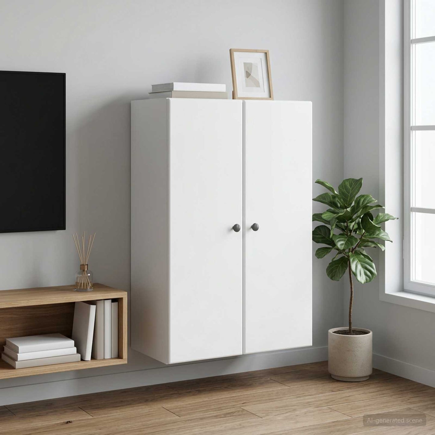Wandschrank Weiß 66 x 34,5 x 90 cm Holzwerkstoff