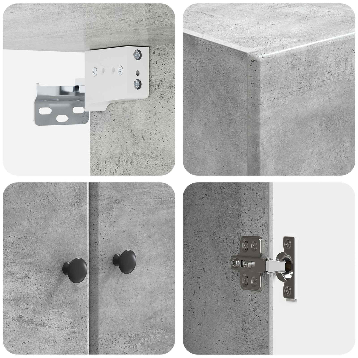 Wandschrank 66 x 34,5 x 90 cm Holzwerkstoff Betongrau