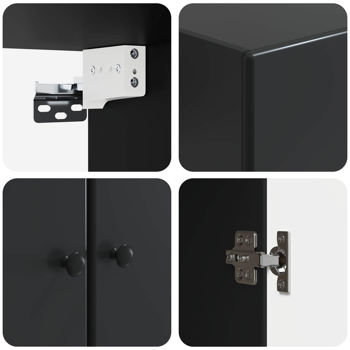 Wandschrank 59 x 31 x 60 cm Holzwerkstoff Schwarz