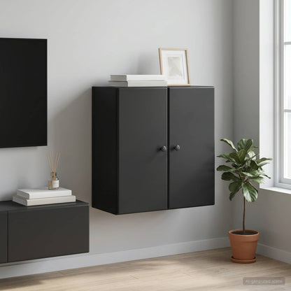 Wandschrank 59 x 31 x 60 cm Holzwerkstoff Schwarz