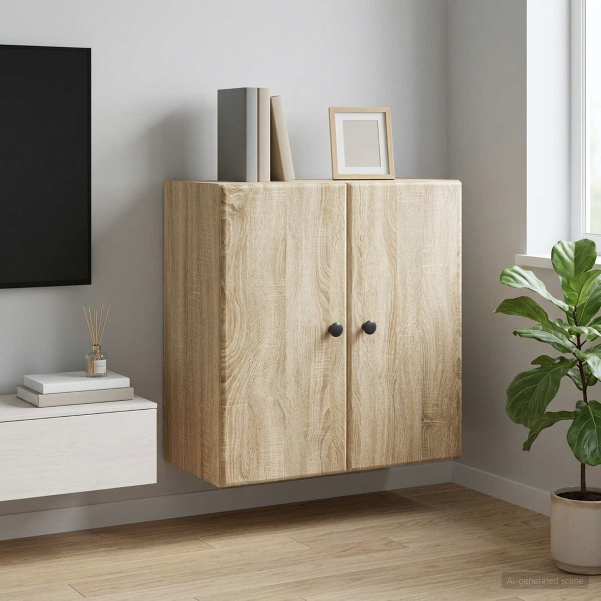 Wandschrank 59 x 31 x 60 cm Holzwerkstoff Sonoma-Eiche