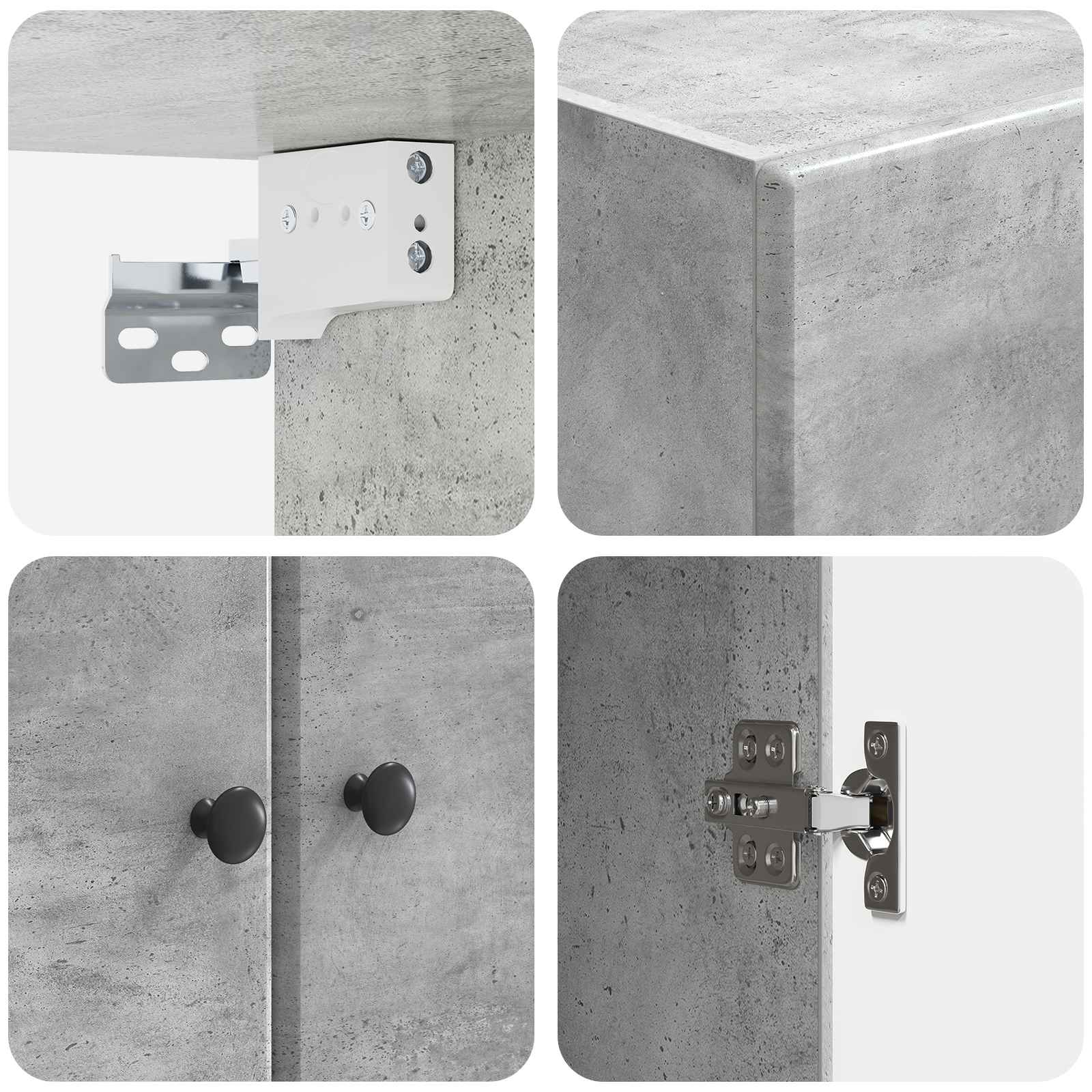 Wandschrank 59 x 31 x 60 cm Holzwerkstoff Betongrau