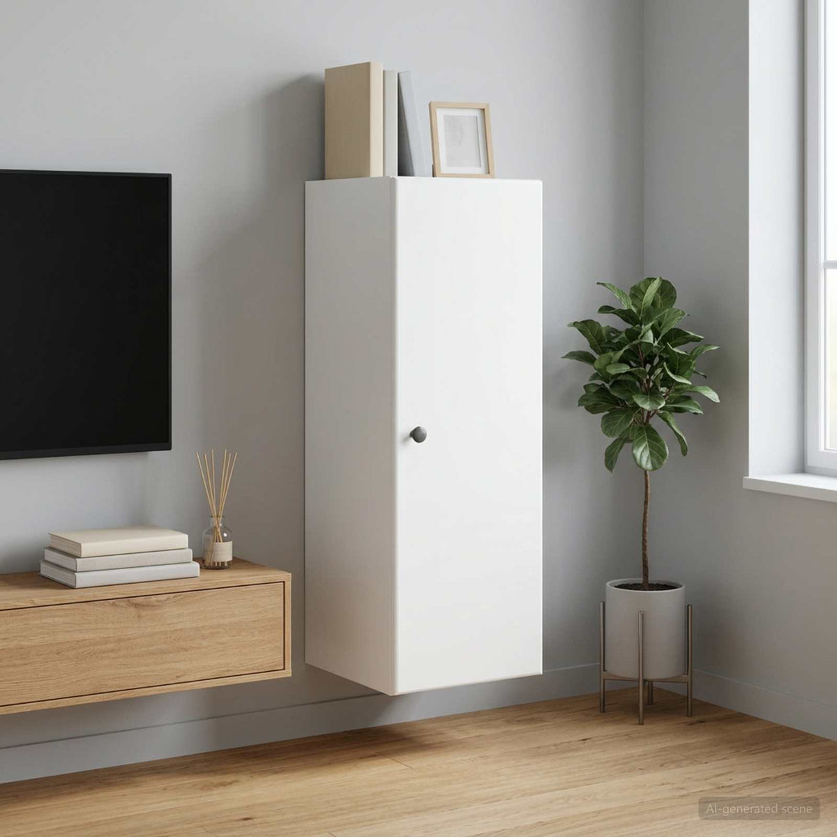 Wandschrank Weiß 33 x 34,5 x 90 cm Holzwerkstoff