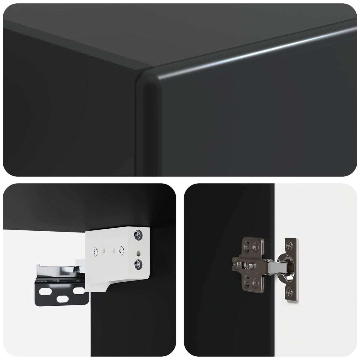 Wandschrank 33 x 34,5 x 90 cm Holzwerkstoff Schwarz