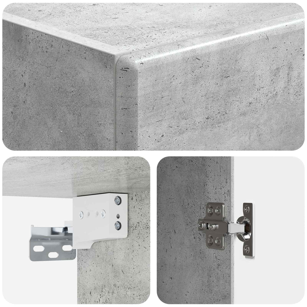 Wandschrank 33 x 34,5 x 90 cm Holzwerkstoff Betongrau