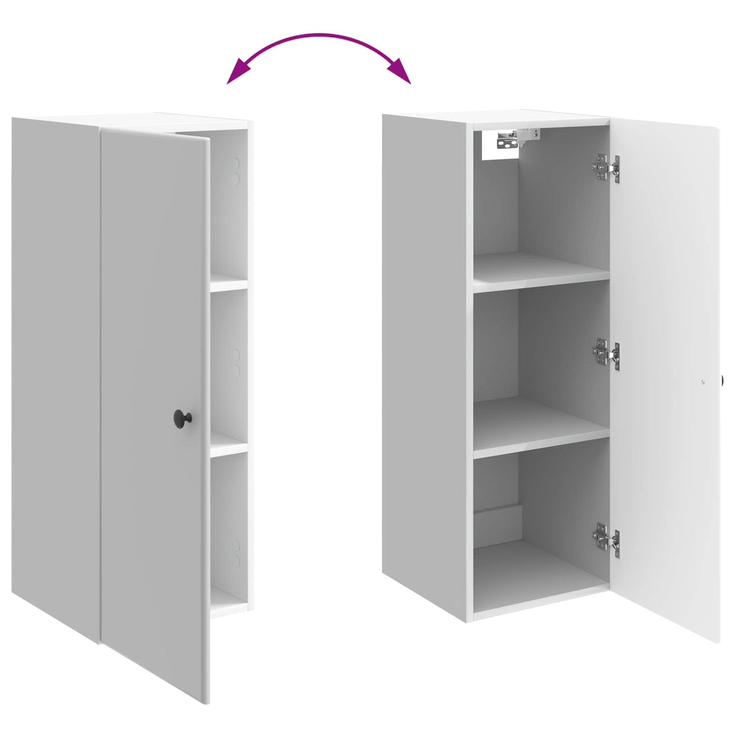 Wandschrank 33 x 34,5 x 90 cm Holzwerkstoff Hochglanz Weiß