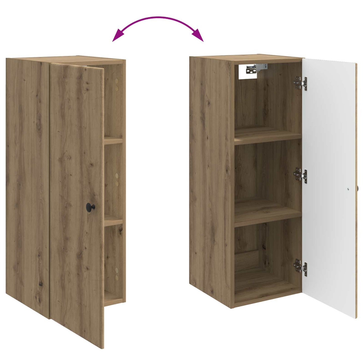 Wandschrank 33 x 34,5 x 90 cm Holzwerkstoff Artisan-Eiche