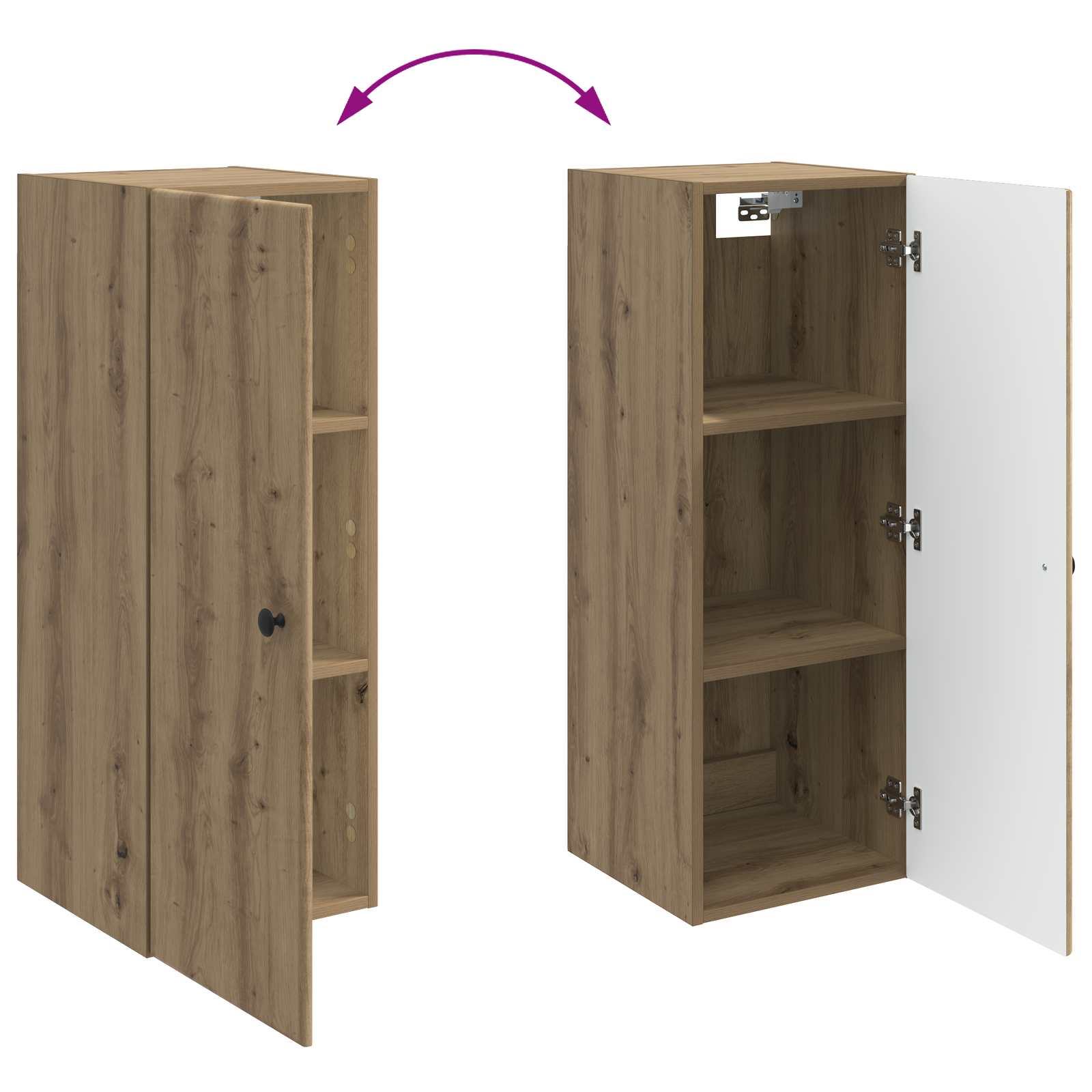 Wandschrank 33 x 34,5 x 90 cm Holzwerkstoff Artisan-Eiche
