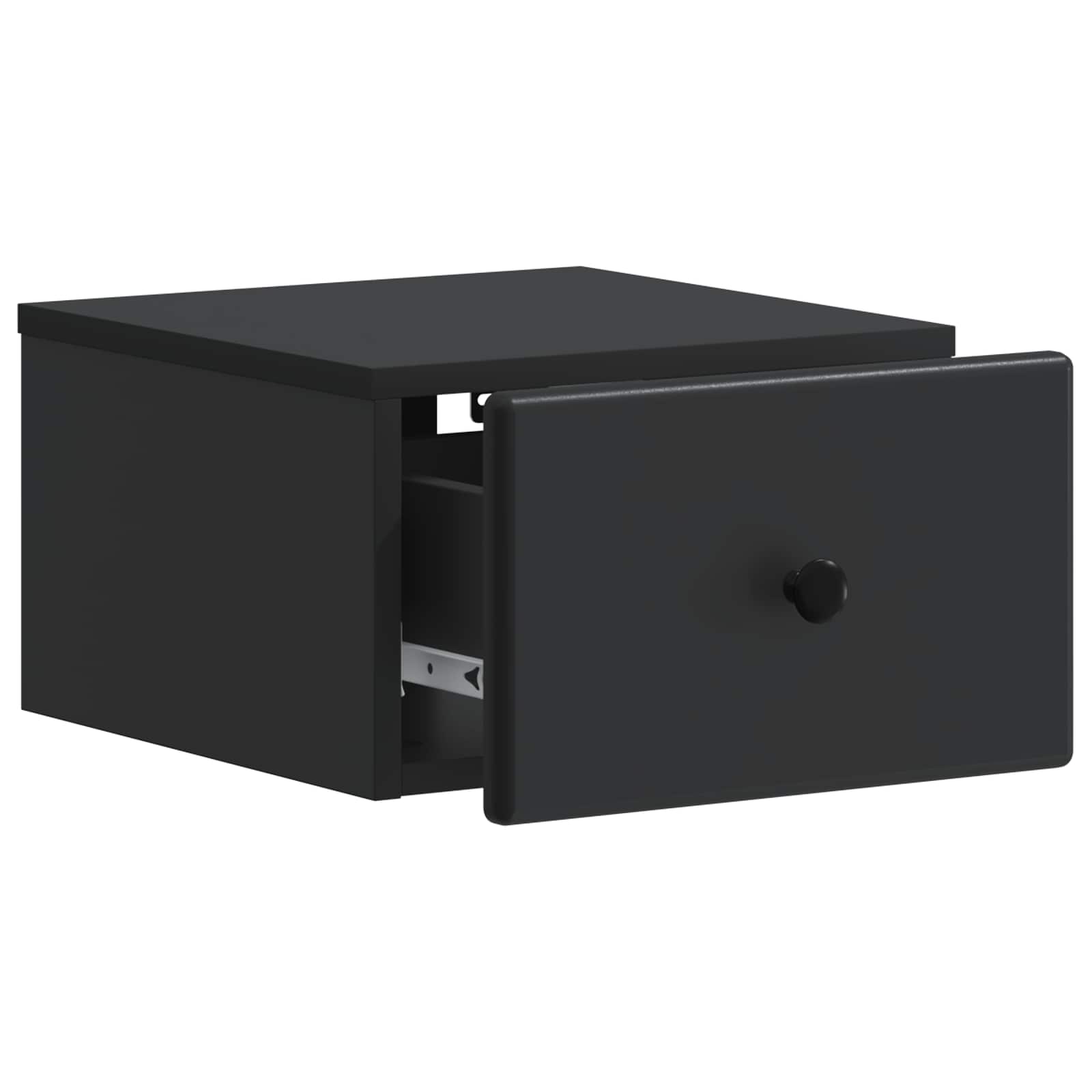 Wandmontierter Nachttisch 2 stk. Schwarz 34,5 x 33 x 20 cm