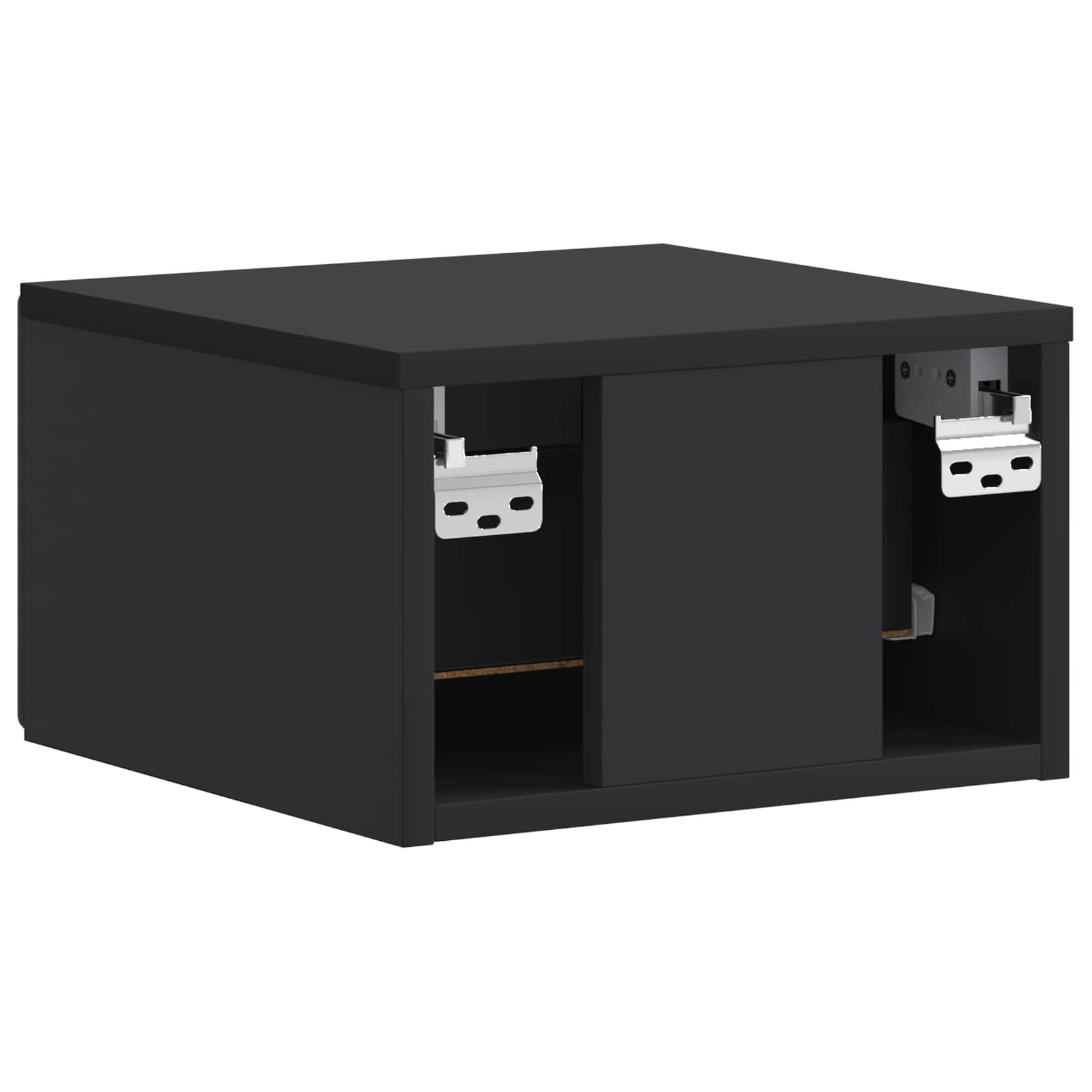 Wandmontierter Nachttisch 2 stk. Schwarz 34,5 x 33 x 20 cm