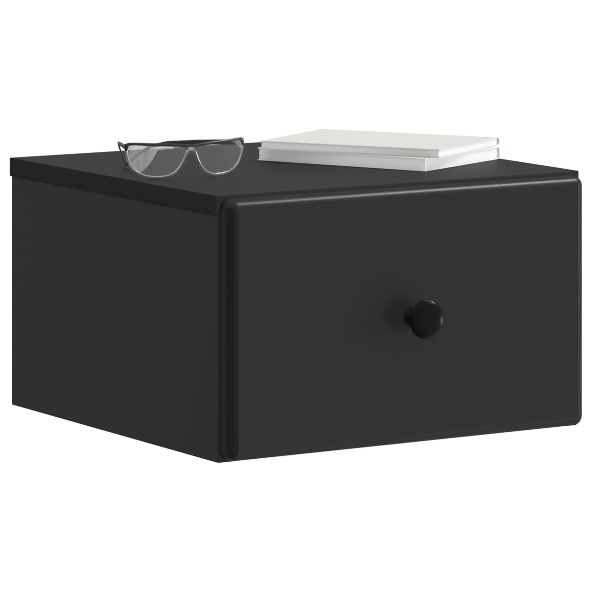 Wandmontierter Nachttisch 2 stk. Schwarz 34,5 x 33 x 20 cm
