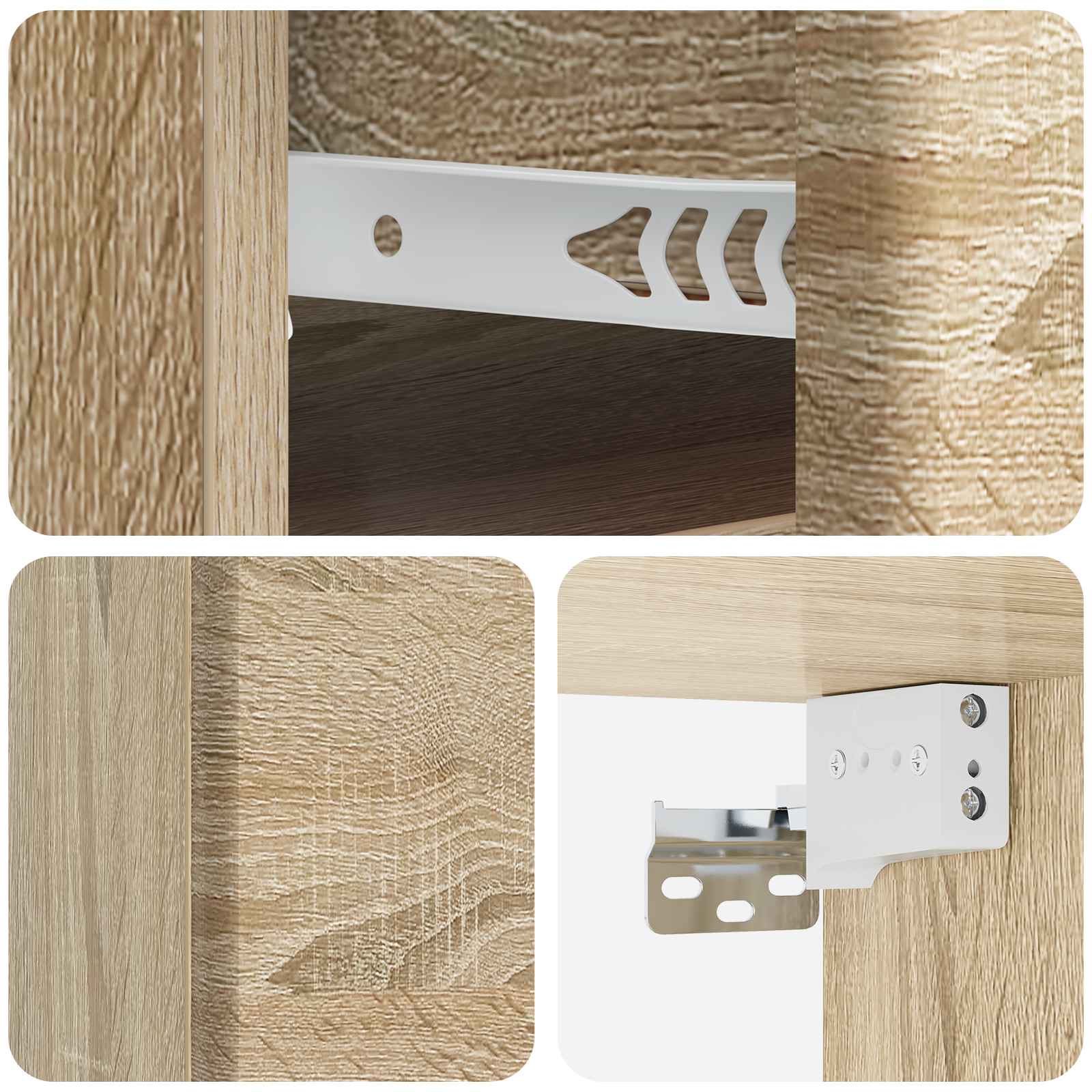 Wandmontierter Nachttisch 2 stk. Sonoma-Eiche 34,5 x 33 x 20 cm