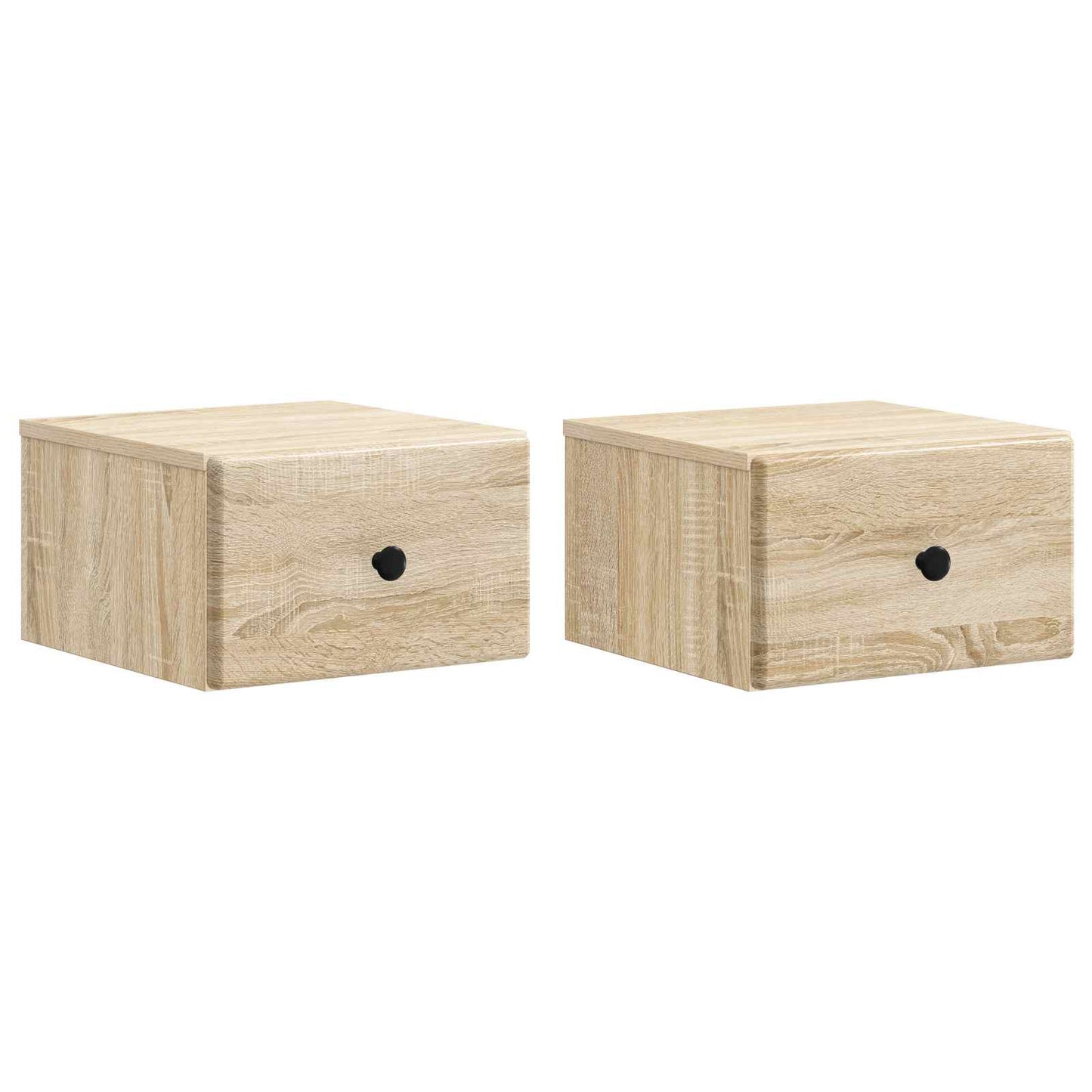 Wandmontierter Nachttisch 2 stk. Sonoma-Eiche 34,5 x 33 x 20 cm