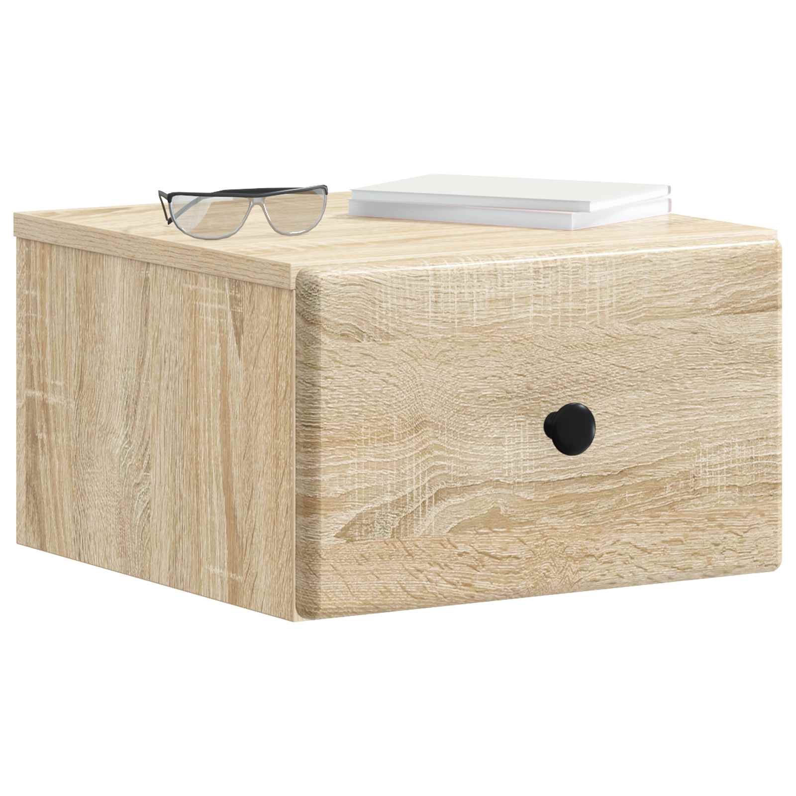 Wandmontierter Nachttisch 2 stk. Sonoma-Eiche 34,5 x 33 x 20 cm