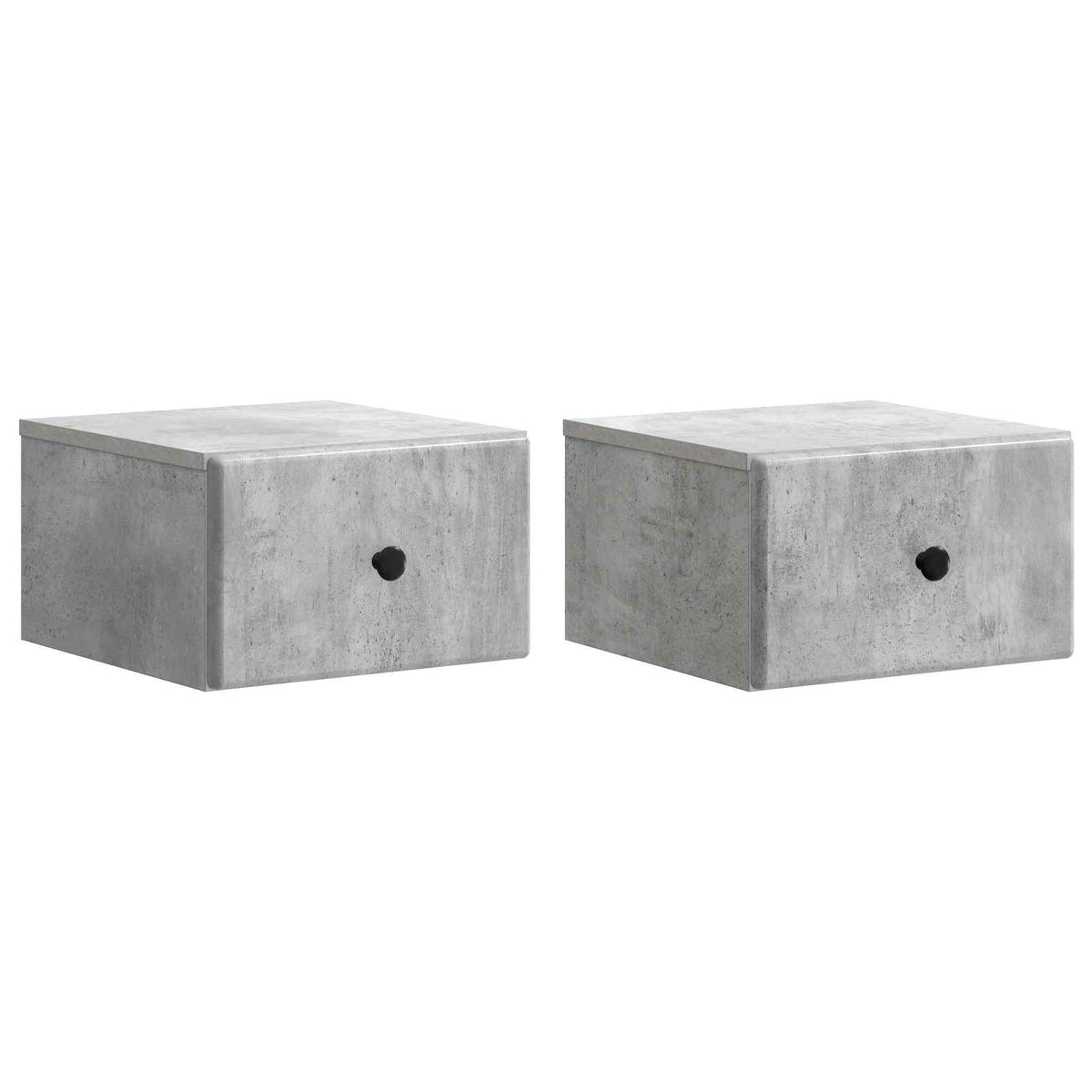 Wandmontierter Nachttisch 2 stk. Betongrau 34,5 x 33 x 20 cm