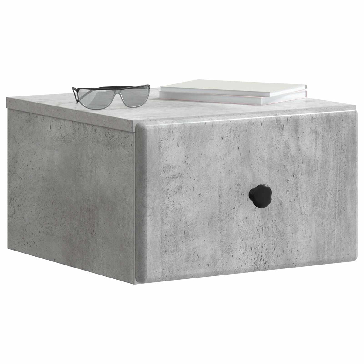 Wandmontierter Nachttisch 2 stk. Betongrau 34,5 x 33 x 20 cm