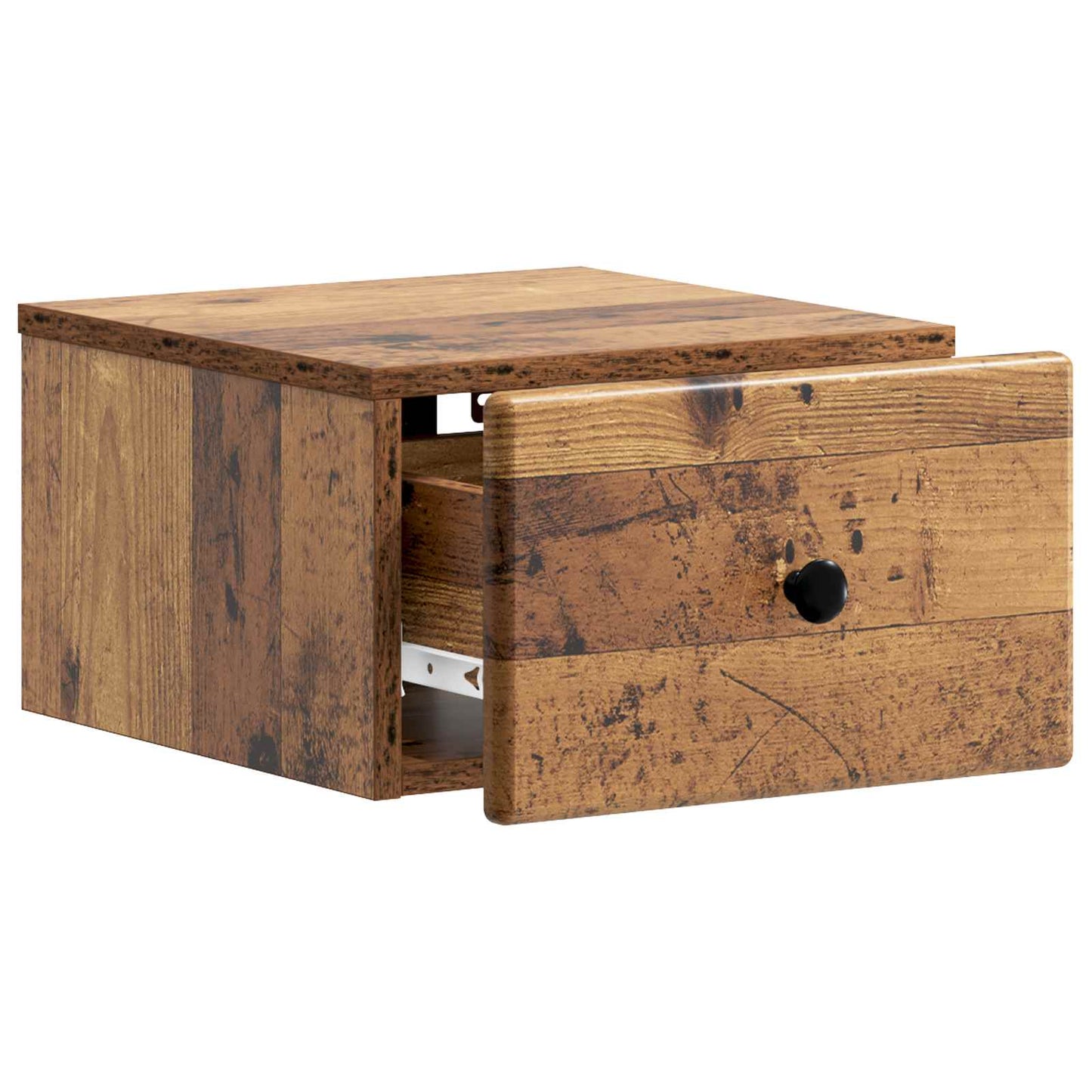 Wandmontierter Nachttisch 2 stk. Altholz 34,5 x 33 x 20 cm