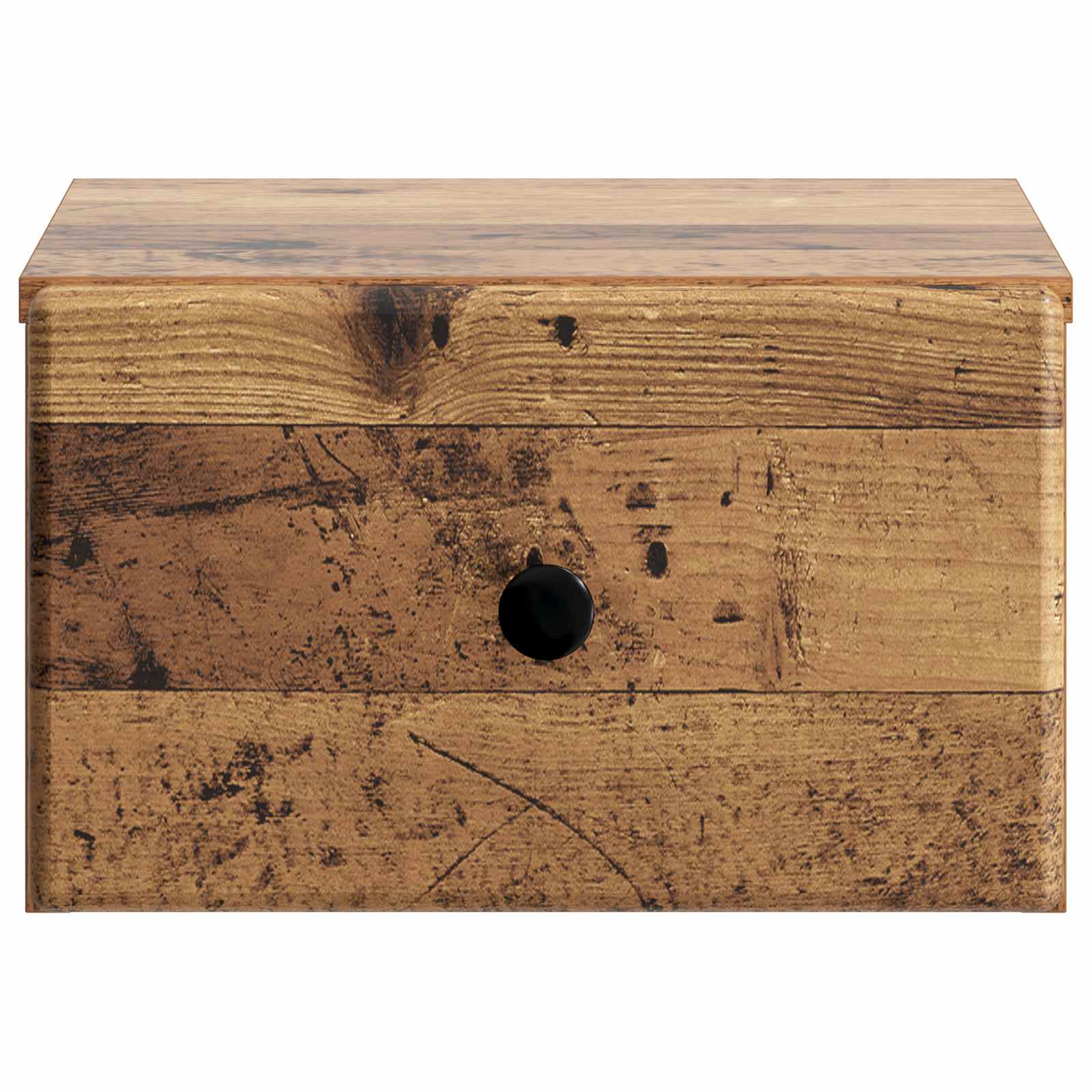 Wandmontierter Nachttisch 2 stk. Altholz 34,5 x 33 x 20 cm