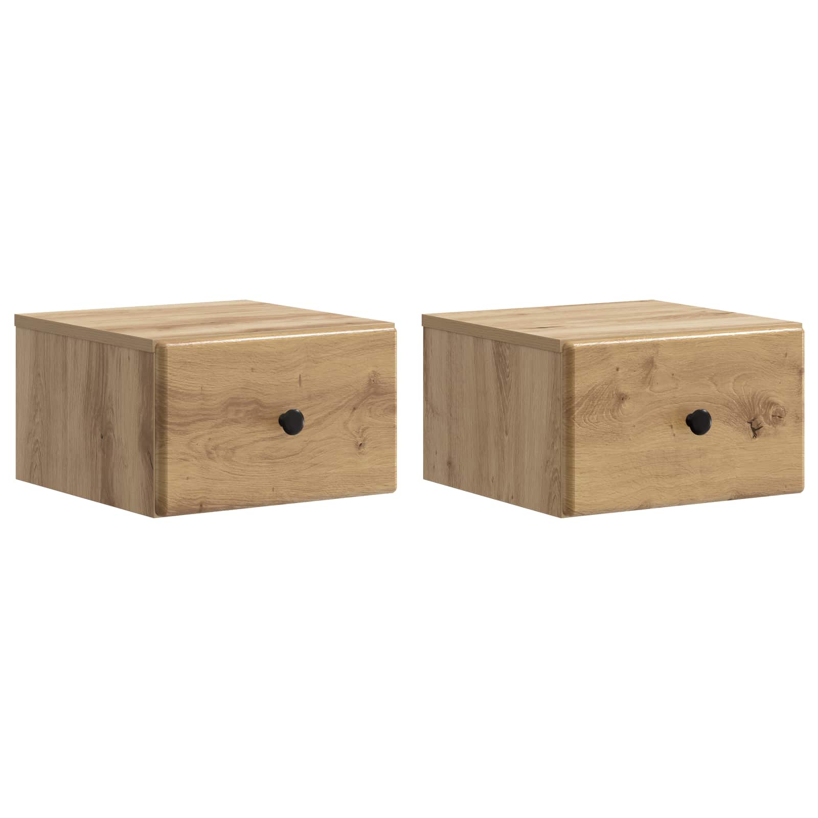 Wandmontierter Nachttisch 2 stk. Artisan-Eiche