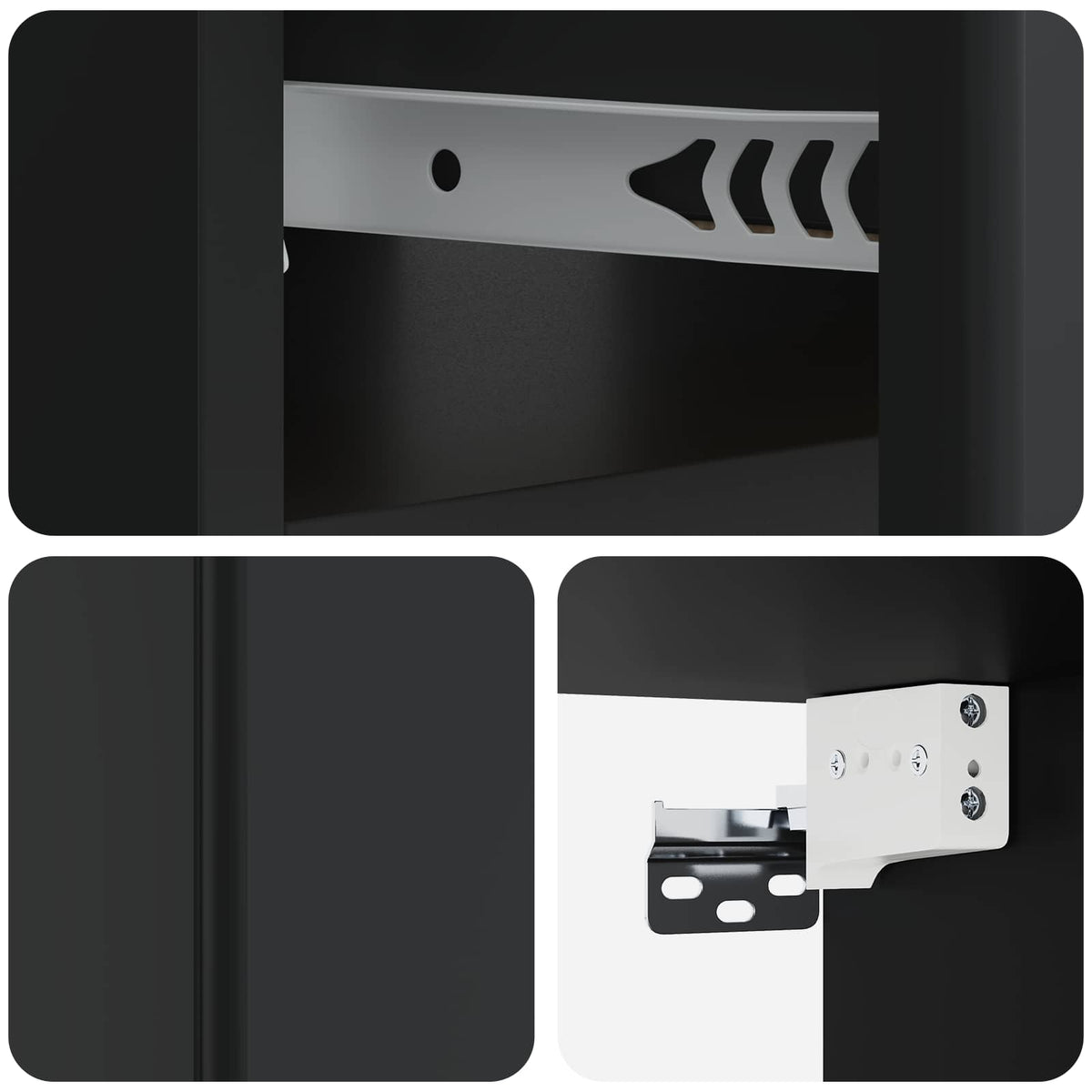 Wandmontierter Nachttisch 2 stk. Schwarz 49 x 34,5 x 20 cm