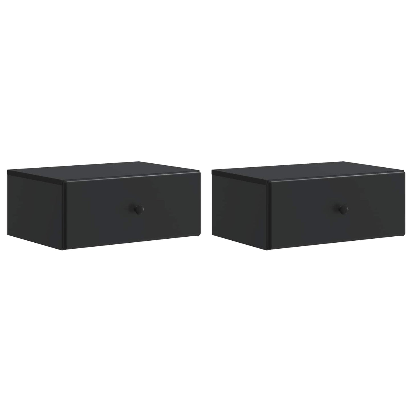 Wandmontierter Nachttisch 2 stk. Schwarz 49 x 34,5 x 20 cm