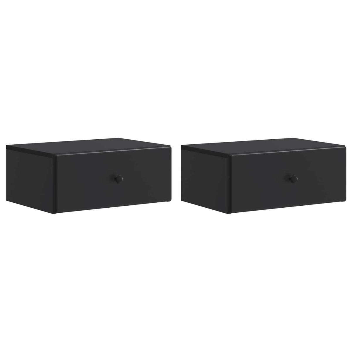 Wandmontierter Nachttisch 2 stk. Schwarz 49 x 34,5 x 20 cm