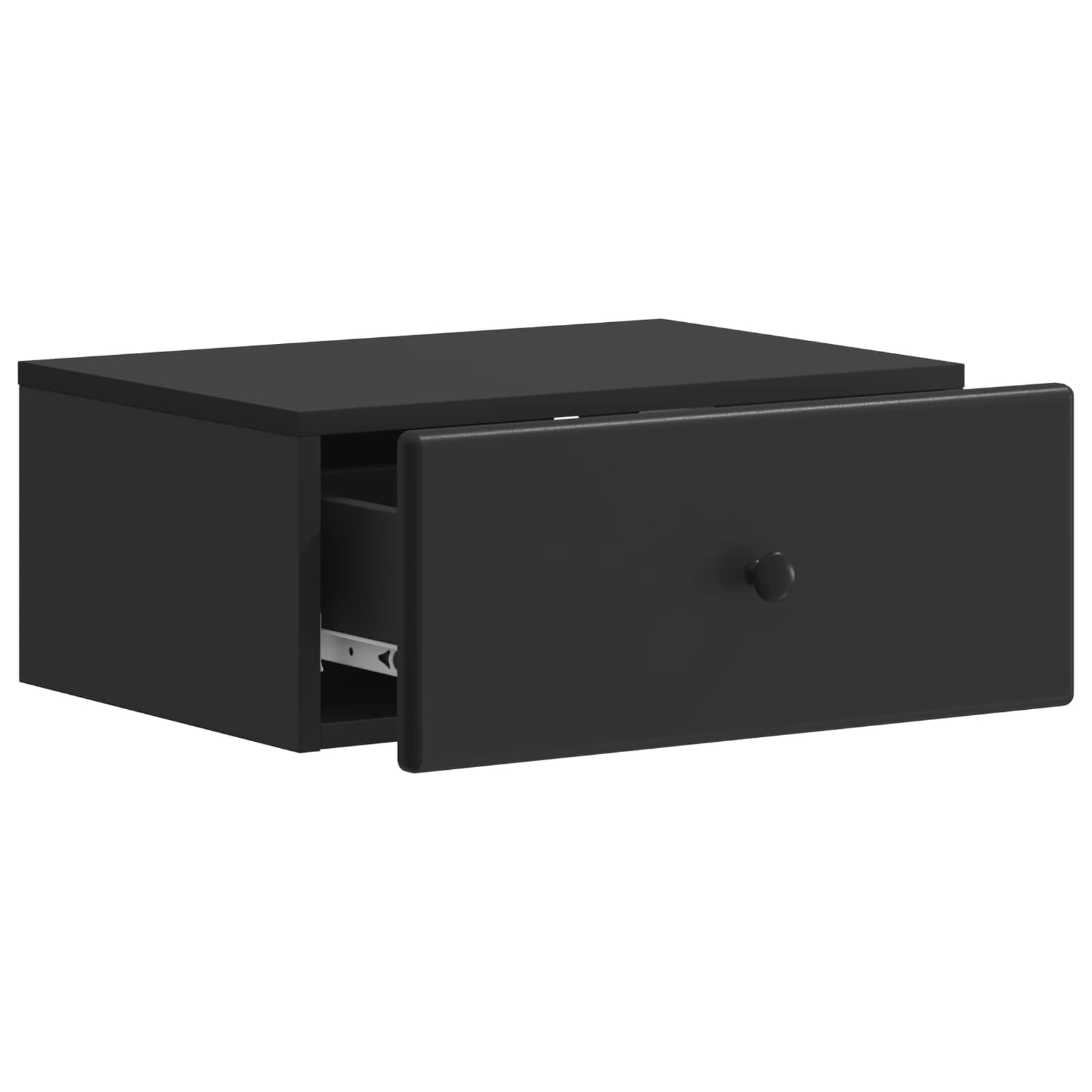 Wandmontierter Nachttisch 2 stk. Schwarz 49 x 34,5 x 20 cm