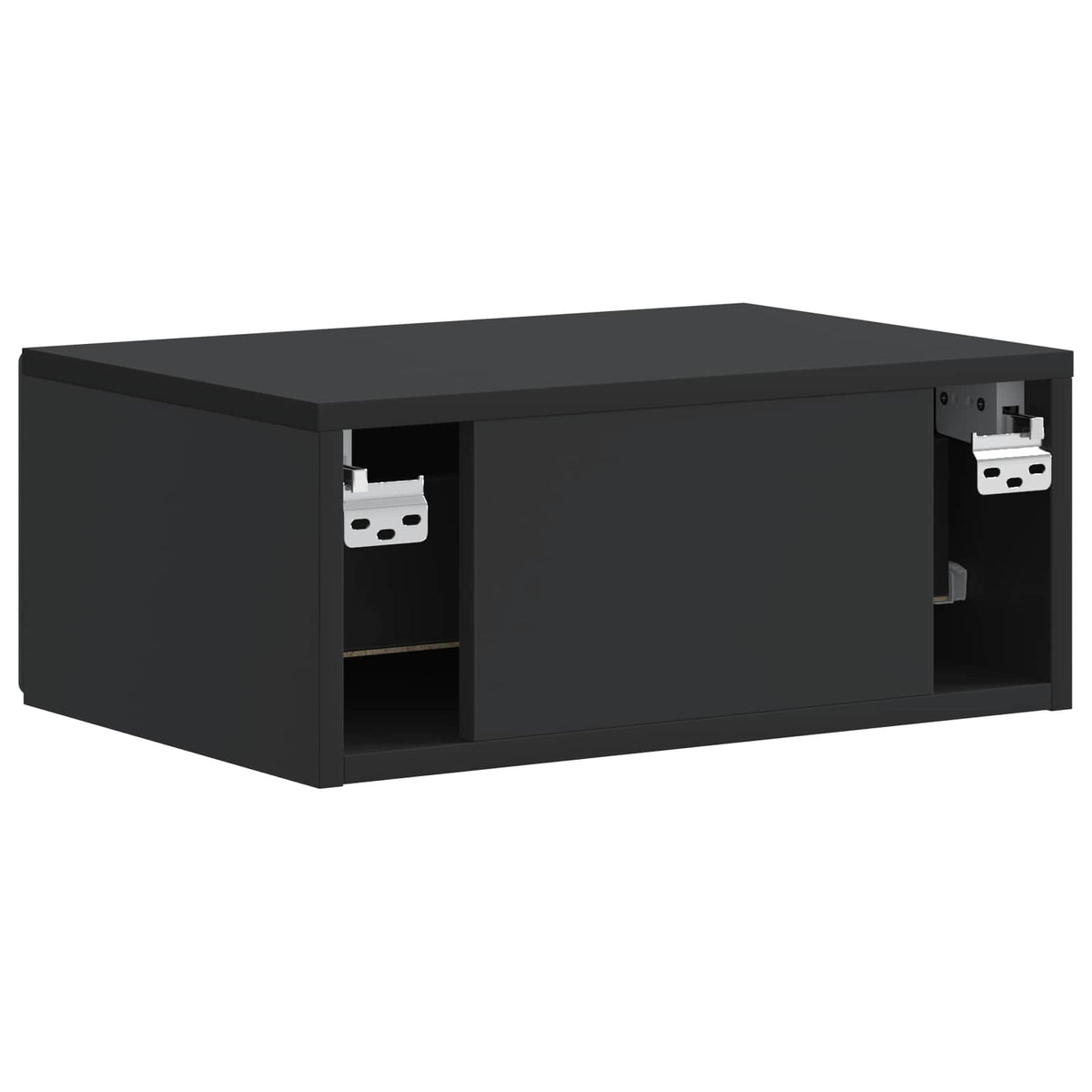 Wandmontierter Nachttisch 2 stk. Schwarz 49 x 34,5 x 20 cm