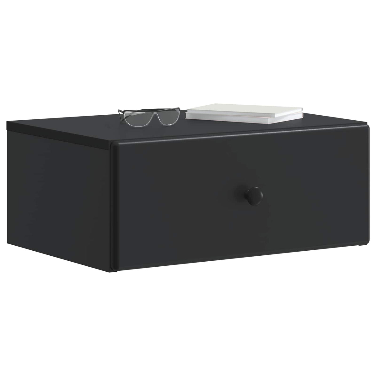 Wandmontierter Nachttisch 2 stk. Schwarz 49 x 34,5 x 20 cm