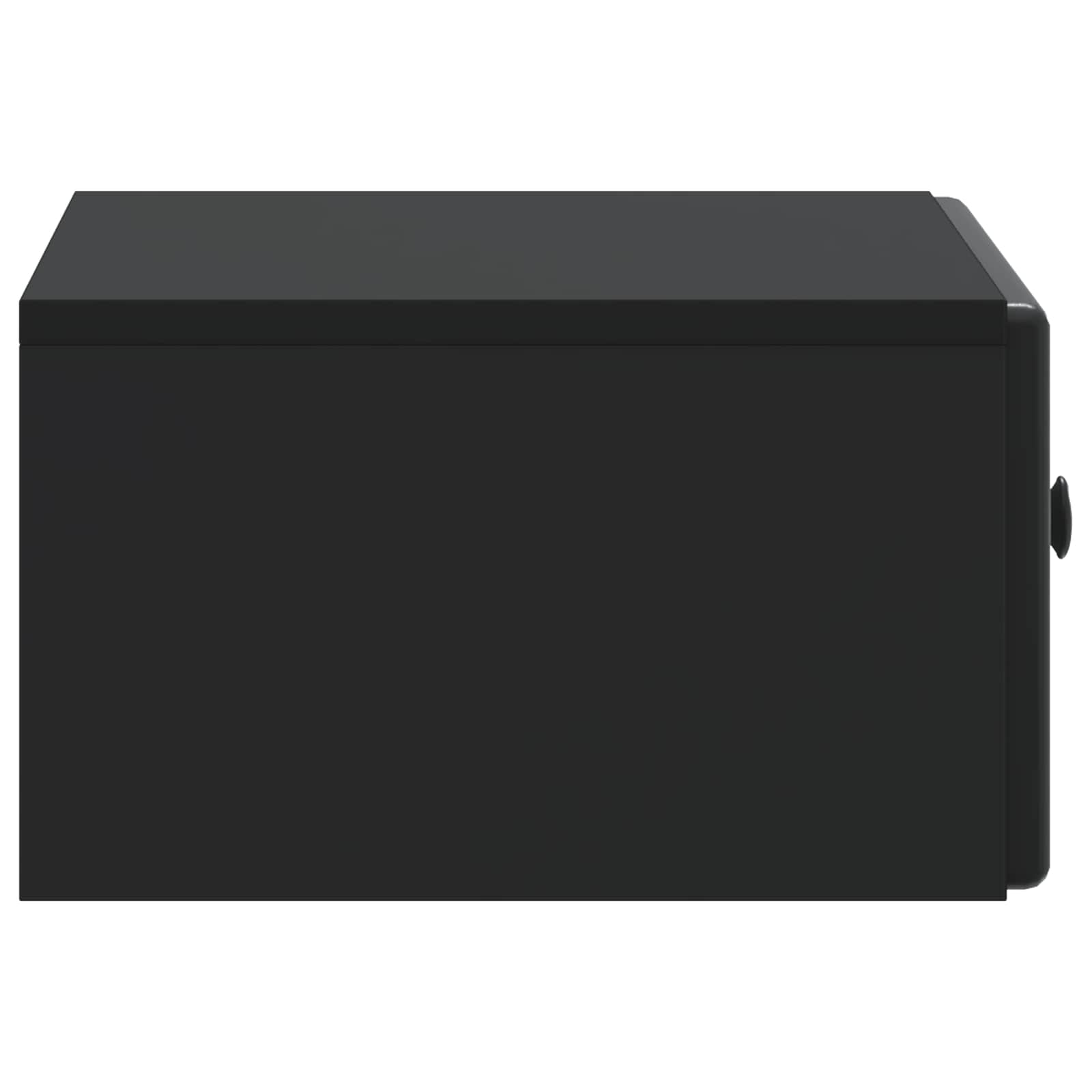 Wandmontierter Nachttisch 2 stk. Schwarz 49 x 34,5 x 20 cm