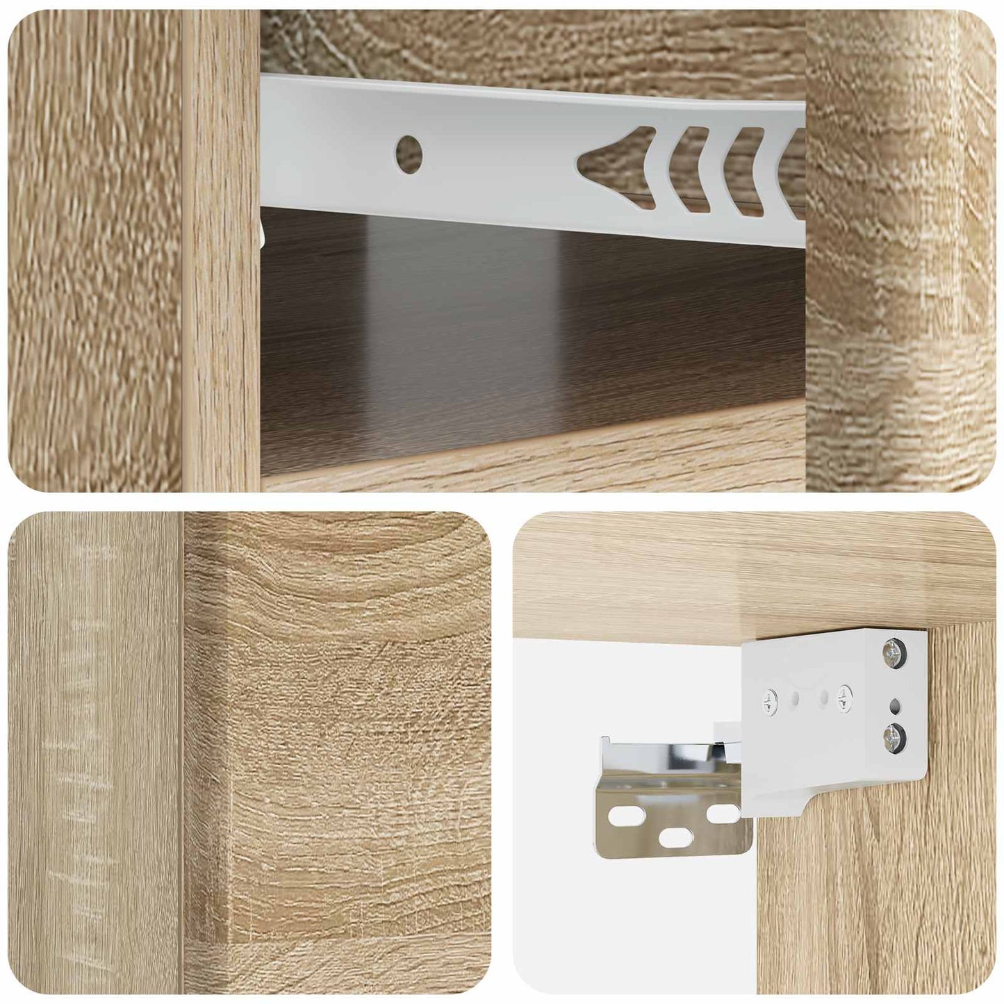 Wandmontierter Nachttisch 2 stk. Sonoma-Eiche 49 x 34,5 x 20 cm