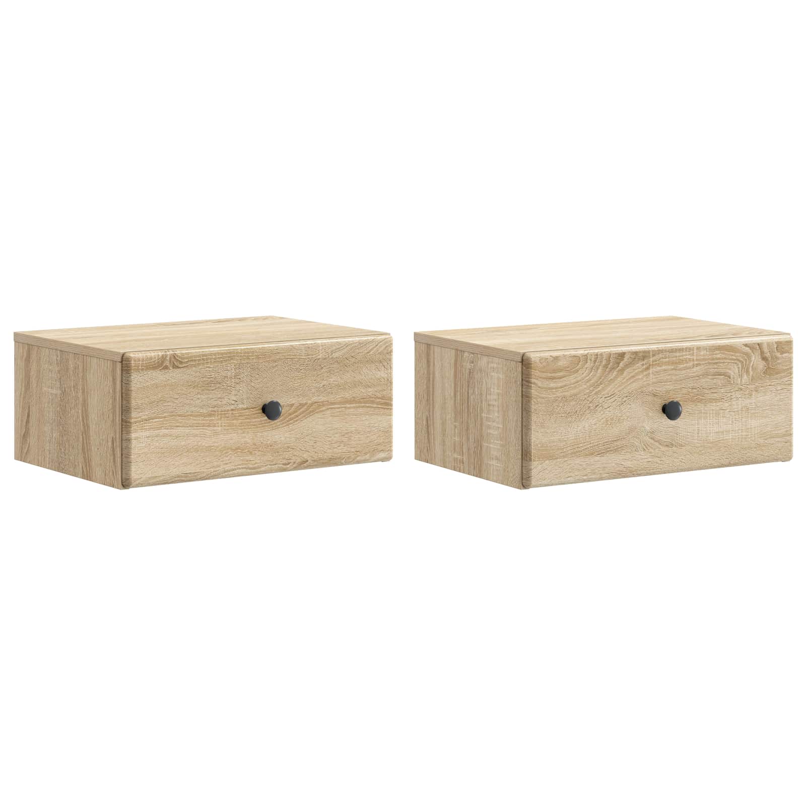 Wandmontierter Nachttisch 2 stk. Sonoma-Eiche 49 x 34,5 x 20 cm