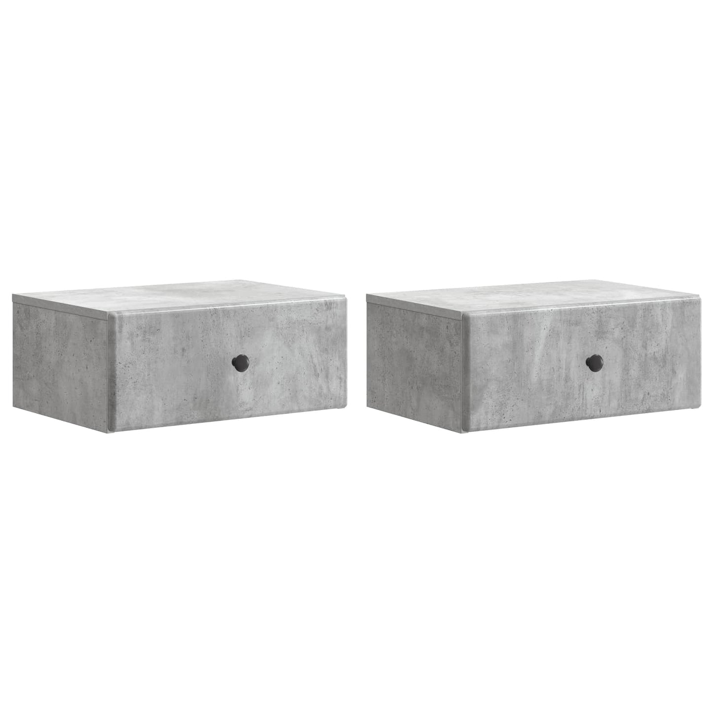 Wandmontierter Nachttisch 2 stk. Betongrau 49 x 34,5 x 20 cm
