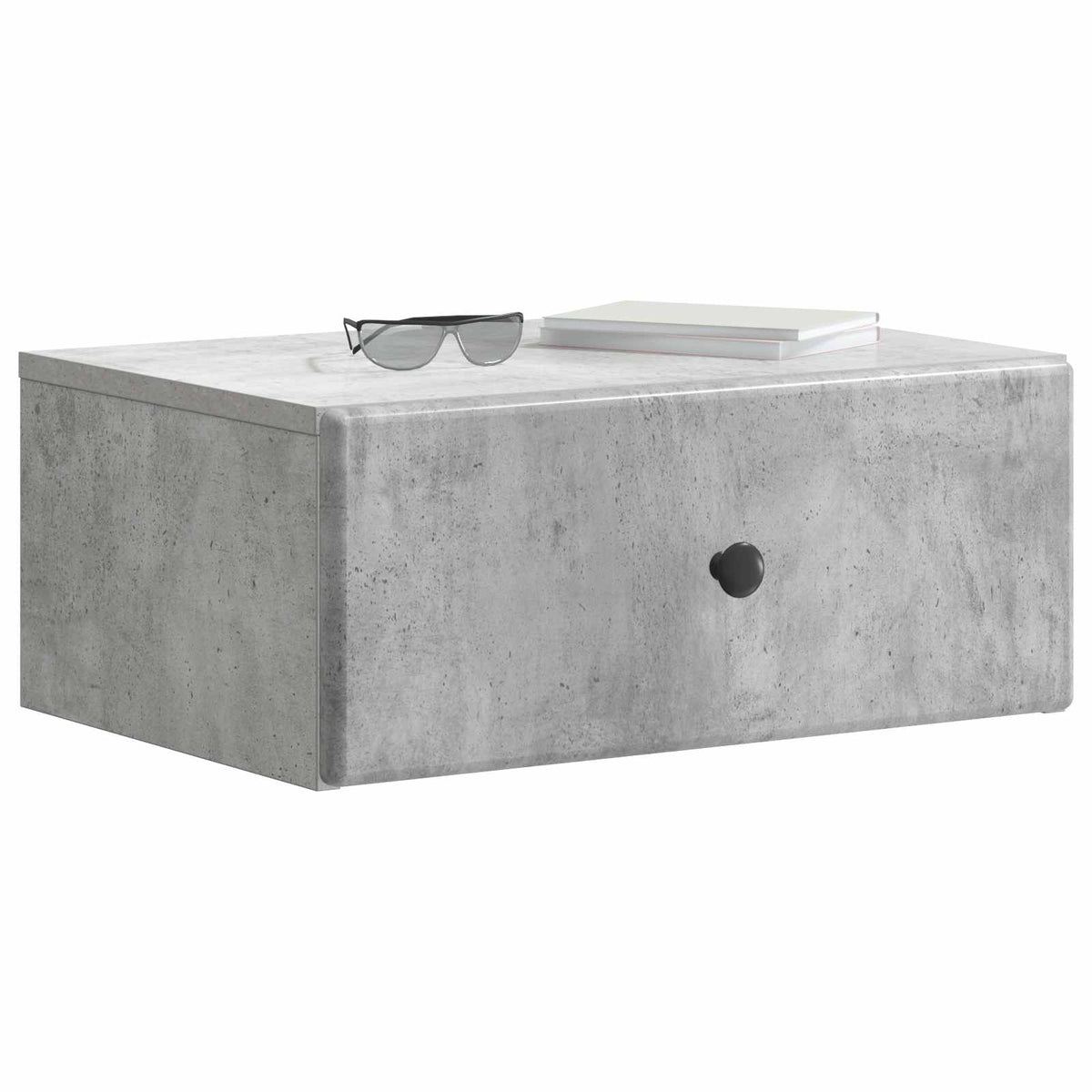 Wandmontierter Nachttisch 2 stk. Betongrau 49 x 34,5 x 20 cm