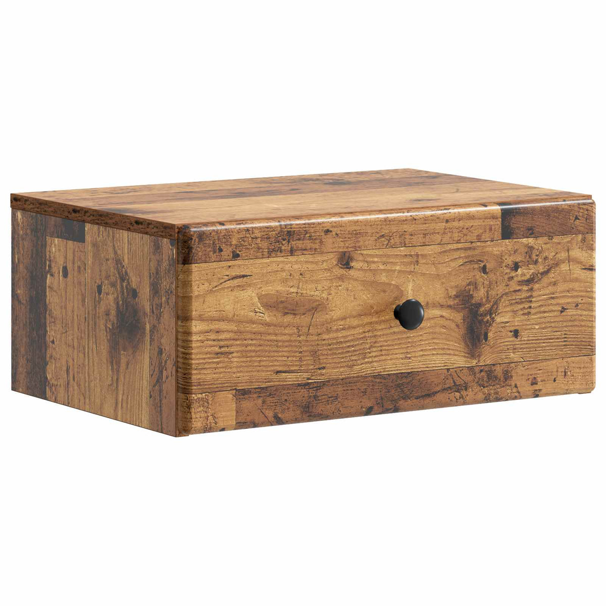 Wandmontierter Nachttisch 2 stk. Altholz 49 x 34,5 x 20 cm