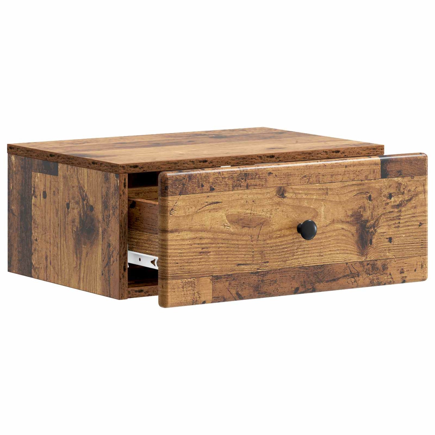 Wandmontierter Nachttisch 2 stk. Altholz 49 x 34,5 x 20 cm