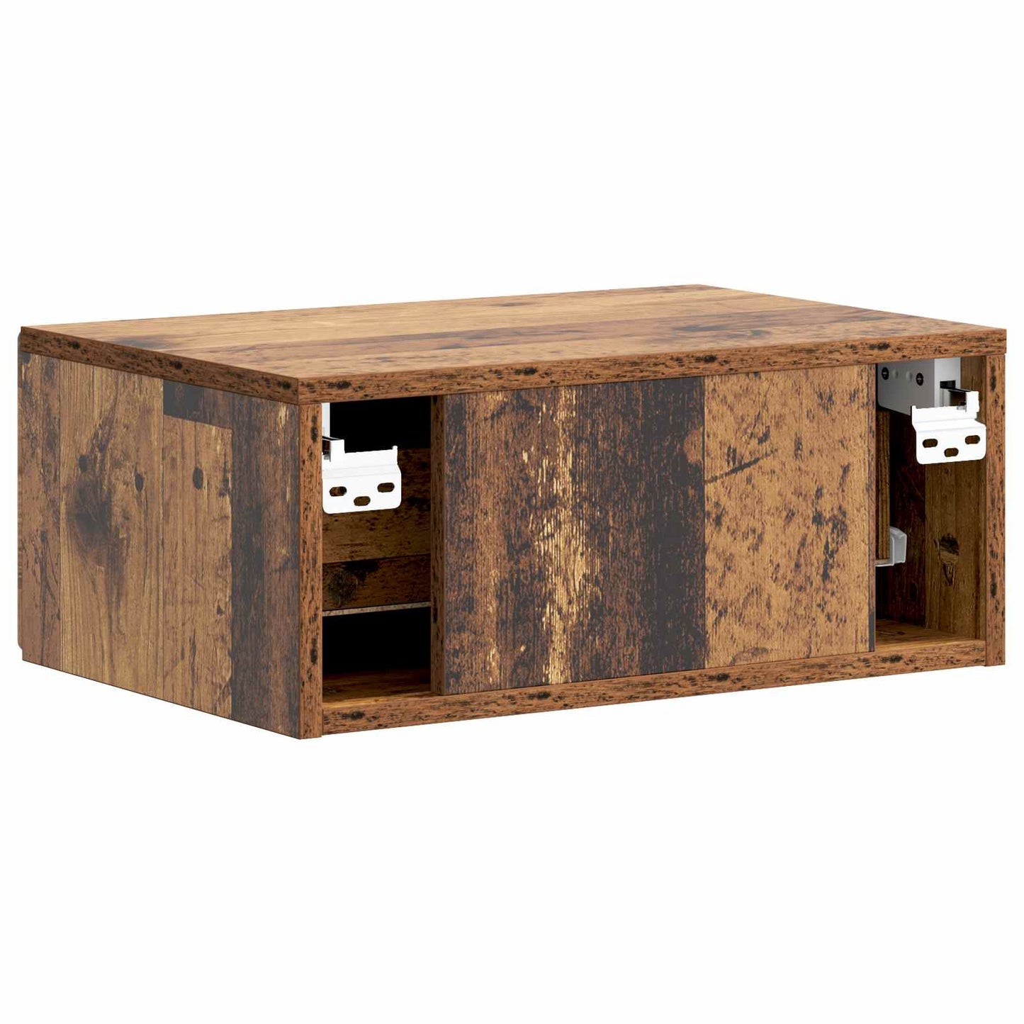 Wandmontierter Nachttisch 2 stk. Altholz 49 x 34,5 x 20 cm