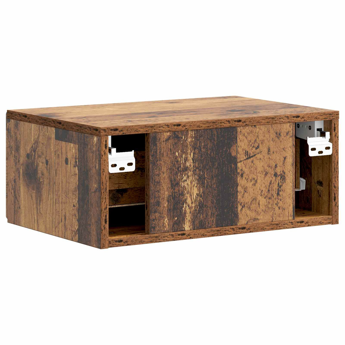 Wandmontierter Nachttisch 2 stk. Altholz 49 x 34,5 x 20 cm