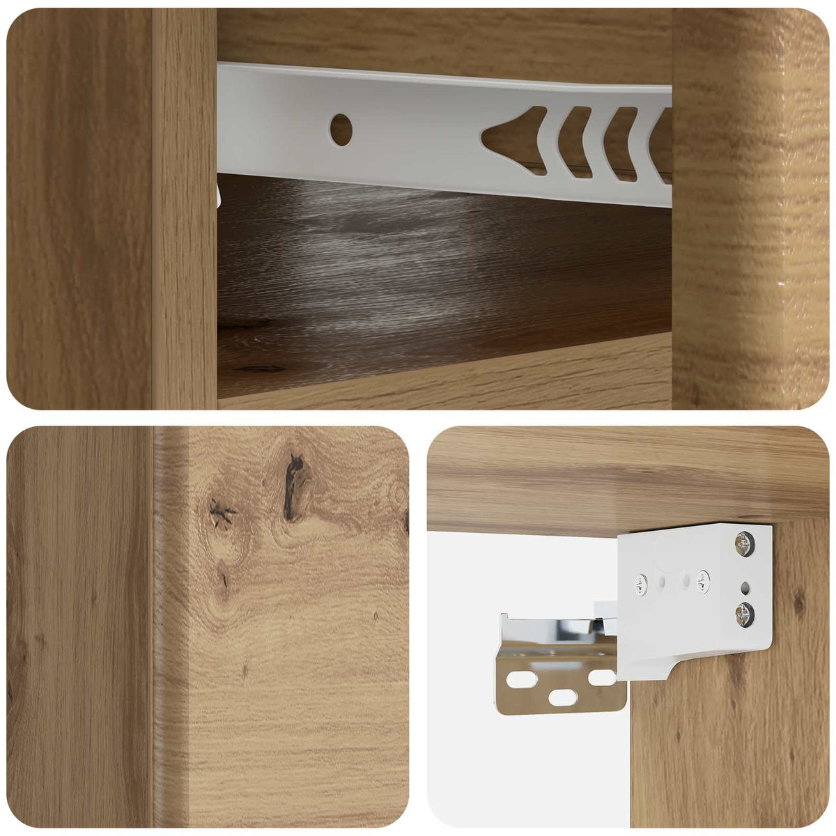 Wandmontierter Nachttisch 2 stk. Artisan-Eiche