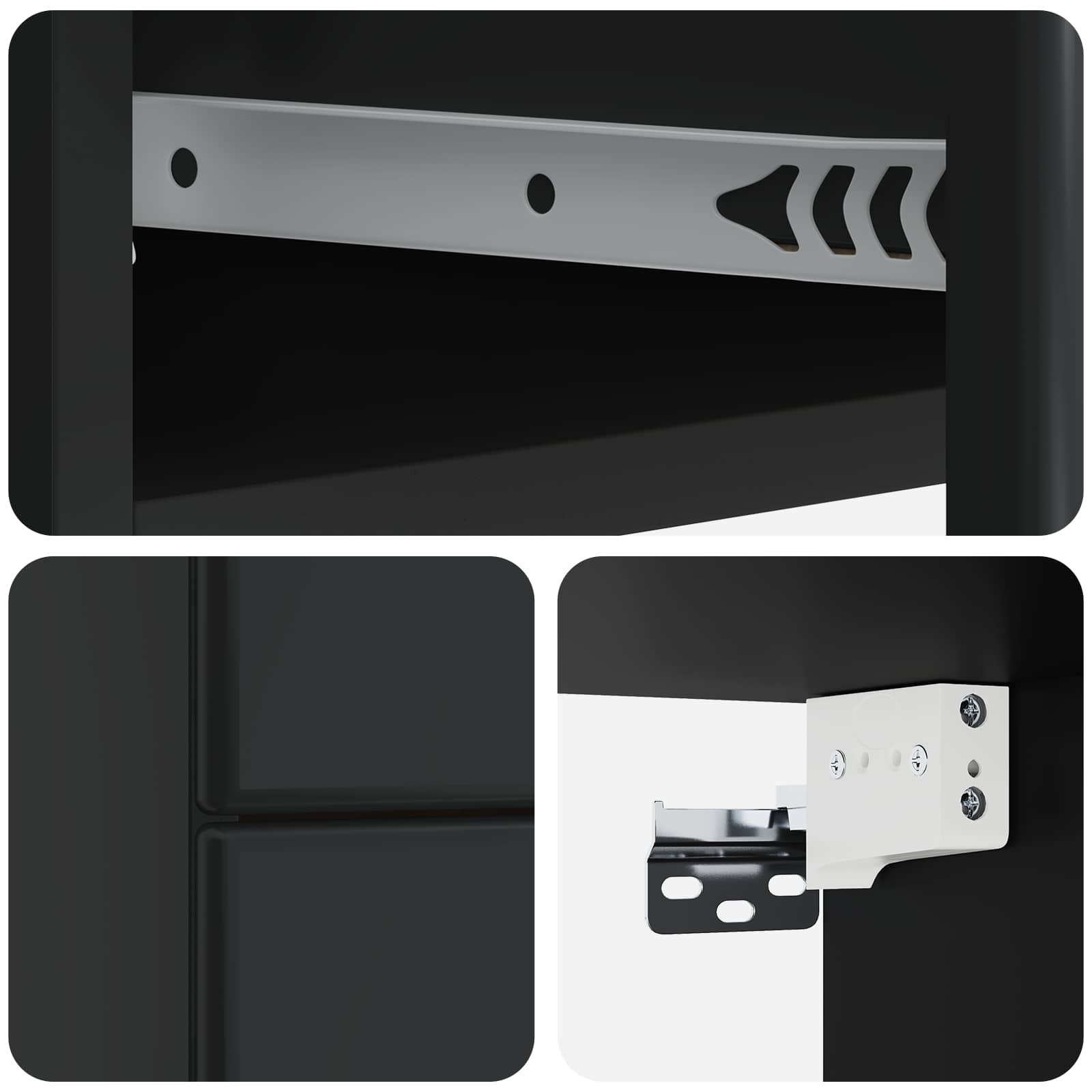Wandmontierter Nachttisch 2 stk. Schwarz 34,5 x 33 x 40 cm
