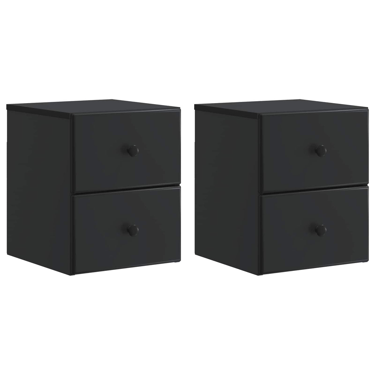 Wandmontierter Nachttisch 2 stk. Schwarz 34,5 x 33 x 40 cm