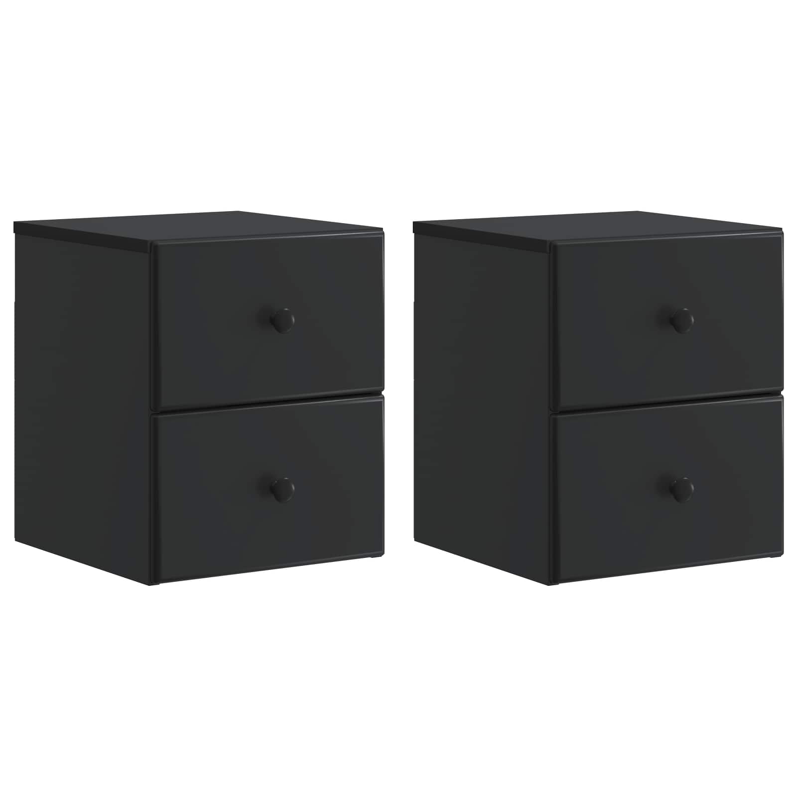 Wandmontierter Nachttisch 2 stk. Schwarz 34,5 x 33 x 40 cm