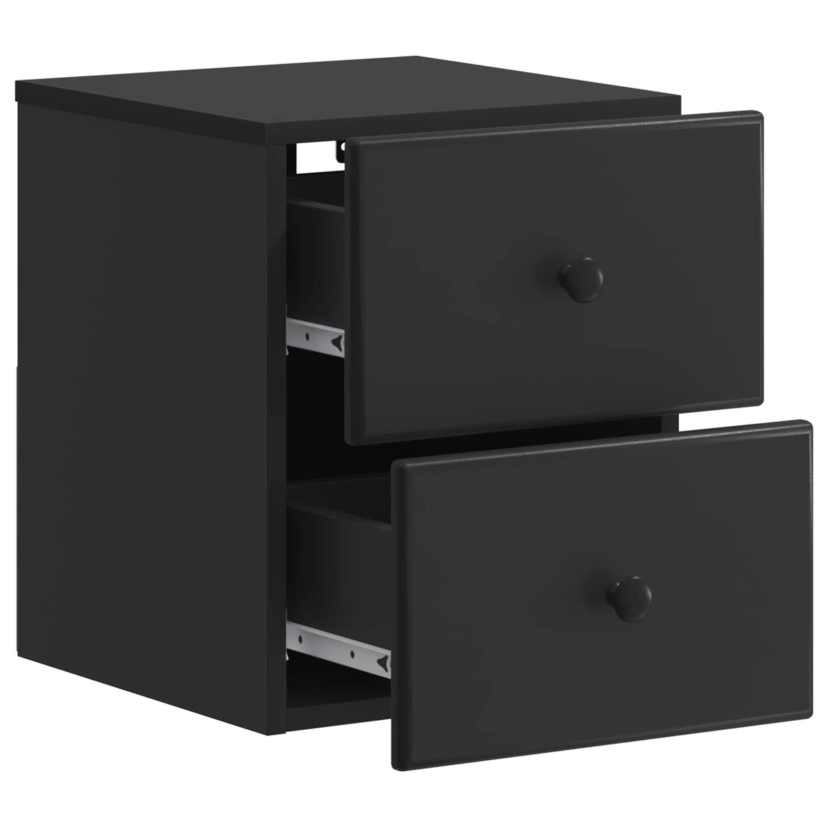 Wandmontierter Nachttisch 2 stk. Schwarz 34,5 x 33 x 40 cm