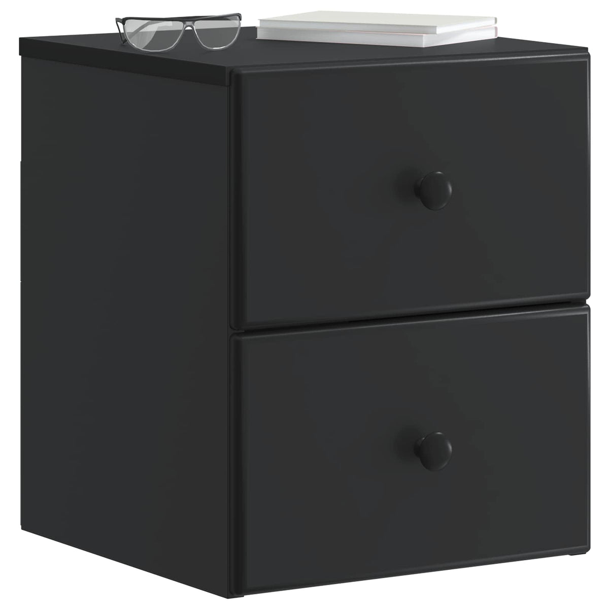 Wandmontierter Nachttisch 2 stk. Schwarz 34,5 x 33 x 40 cm
