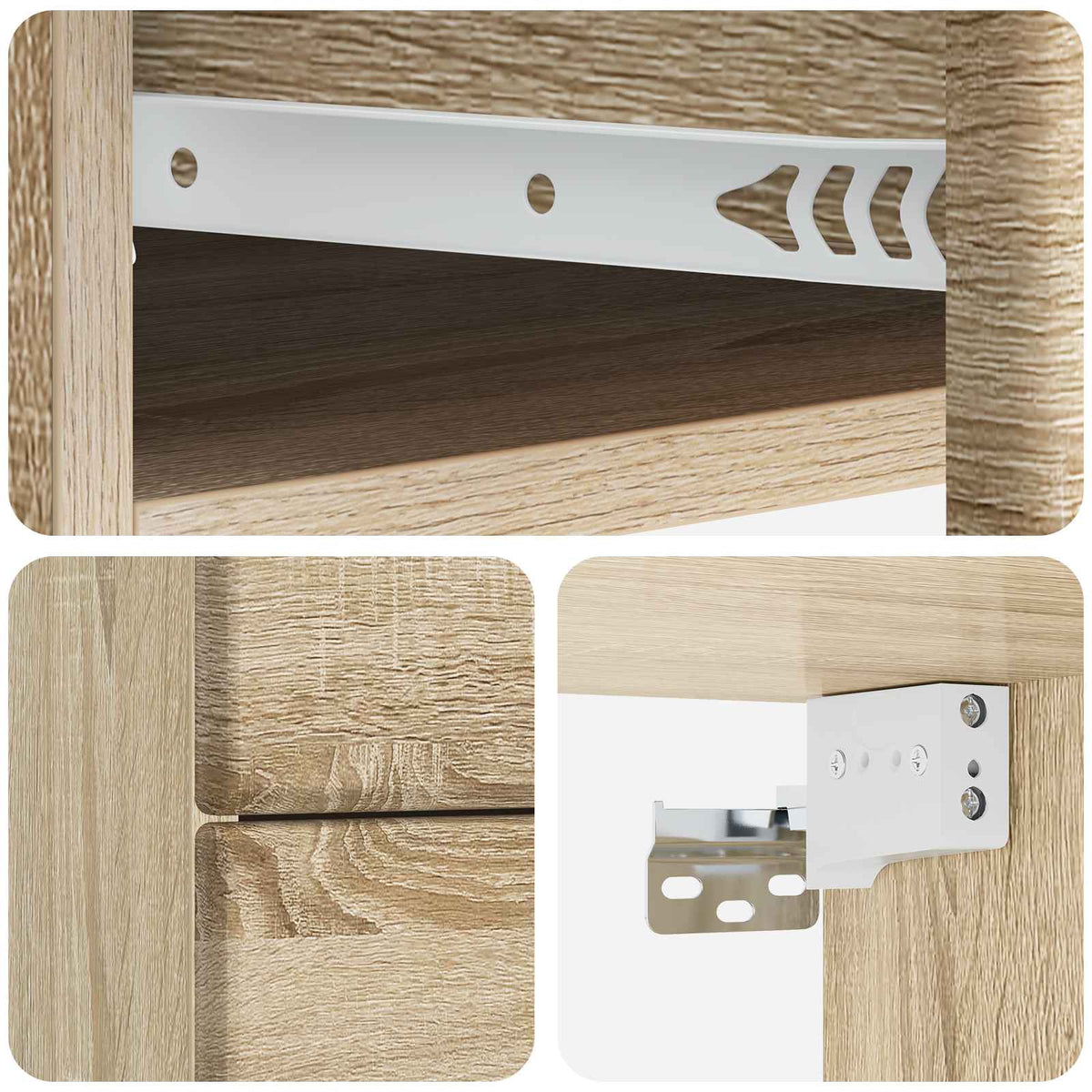 Wandmontierter Nachttisch 2 stk. Sonoma-Eiche 34,5 x 33 x 40 cm