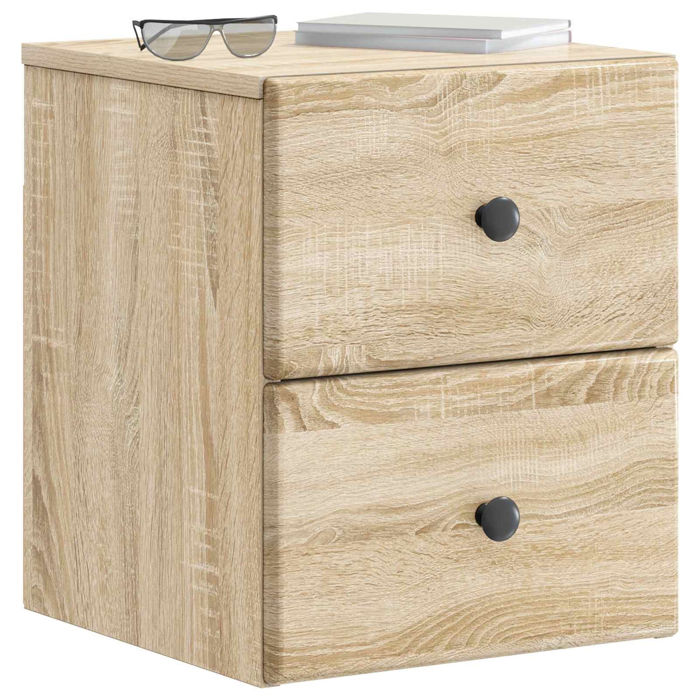 Wandmontierter Nachttisch 2 stk. Sonoma-Eiche 34,5 x 33 x 40 cm